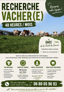 Le GAEC de la Forêt de Survie recherche une vachère/un vacher